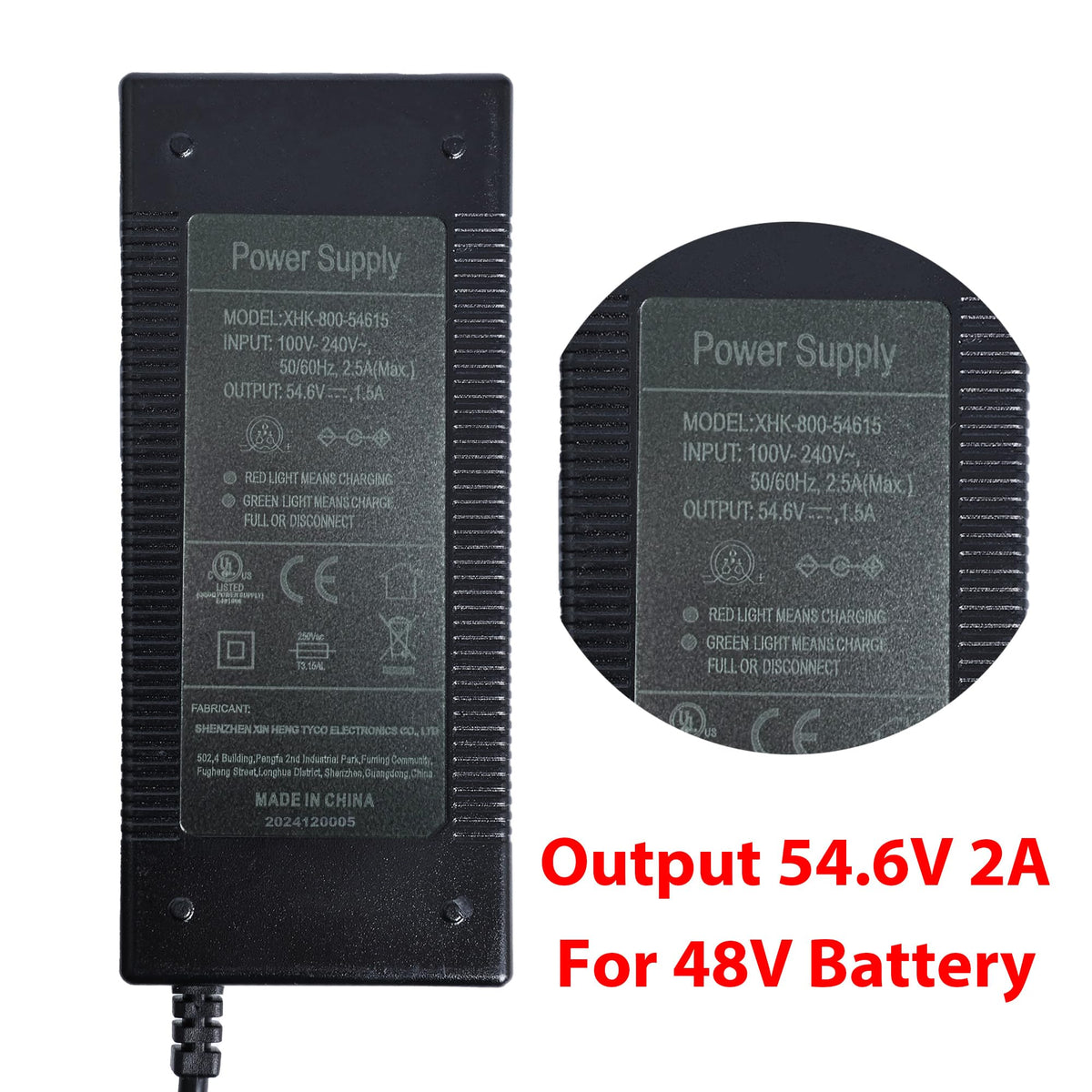 54.6V Power Adapter for Electric Bike Electric Scooter J141027