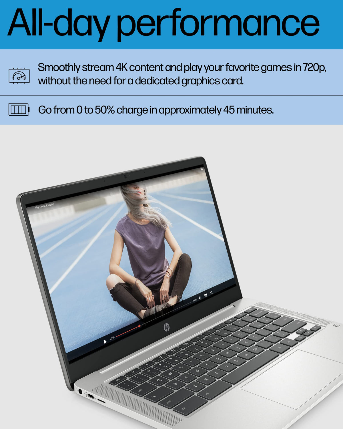 14 Laptop, Intel Celeron N4120, 4 GB RAM, 64 GB eMMC, Chrome OS, Mineral Silver Z546