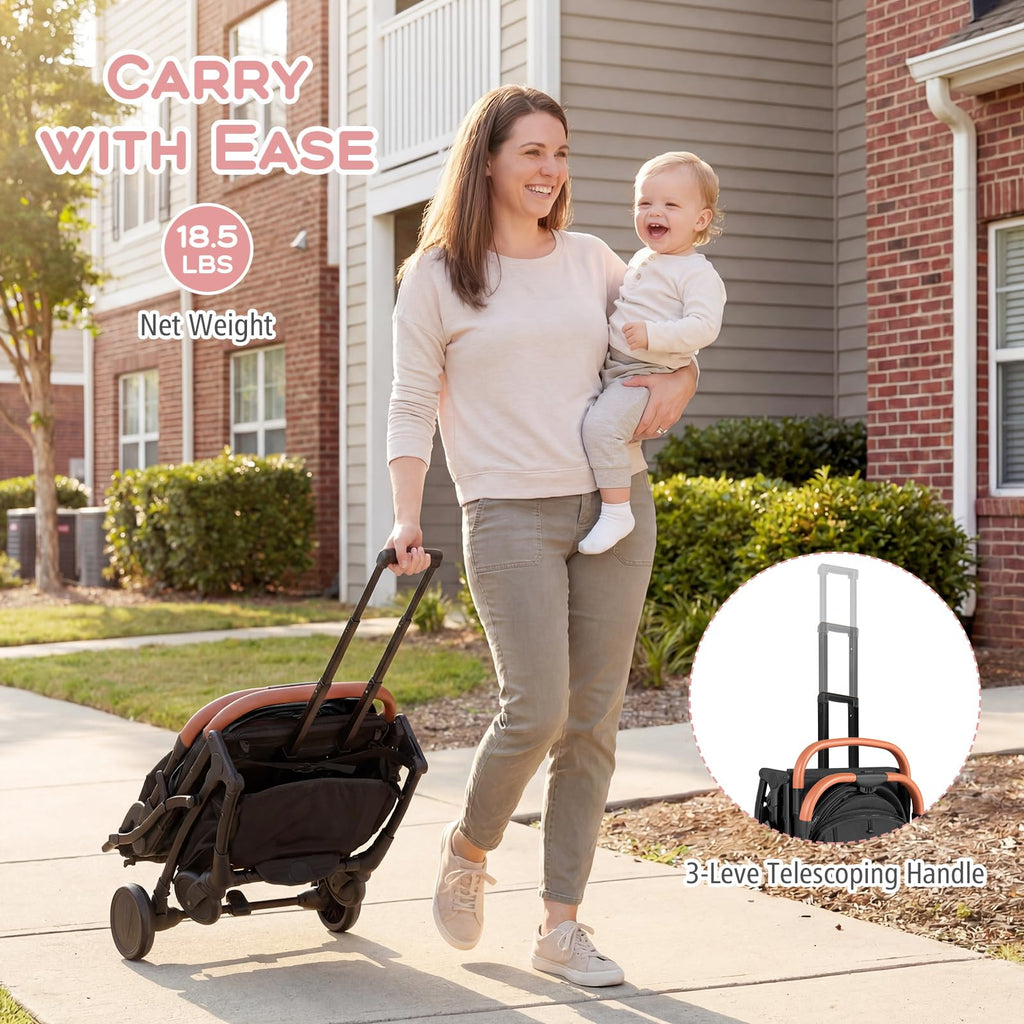 Lightweight Compact Stroller with One-Hand Fold and Canopy Y353258