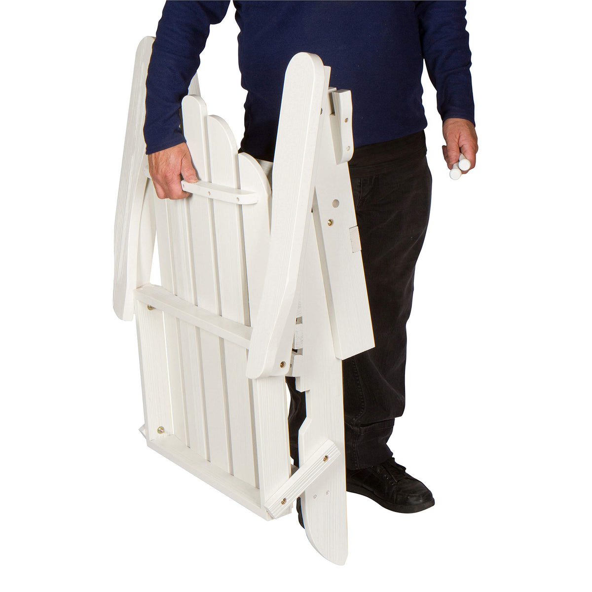 Light Ivory Wooden Outdoor Folding Chair F4886