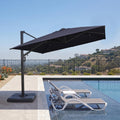 10' x 13' Navy Blue Patio Umbrella with Base J716905