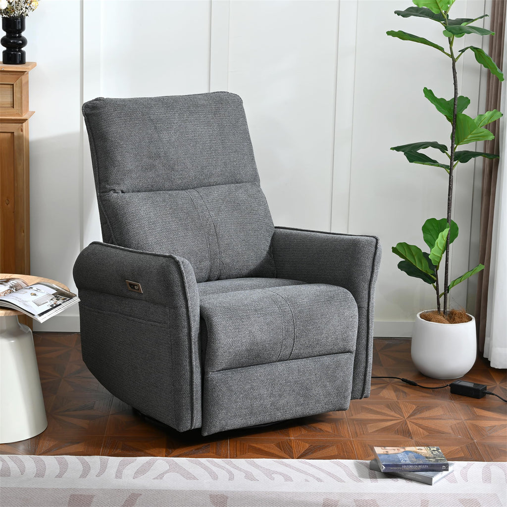 Power Swivel Rocker Recliner Chair Dark Gray A485