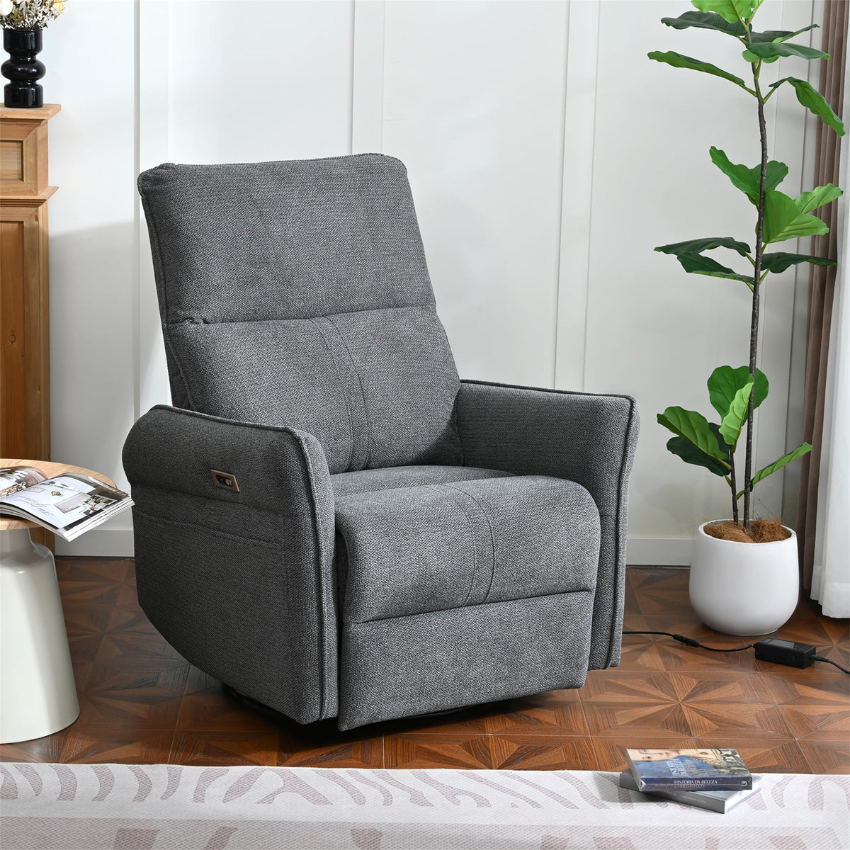 Power Swivel Rocker Recliner Chair Dark Gray A485