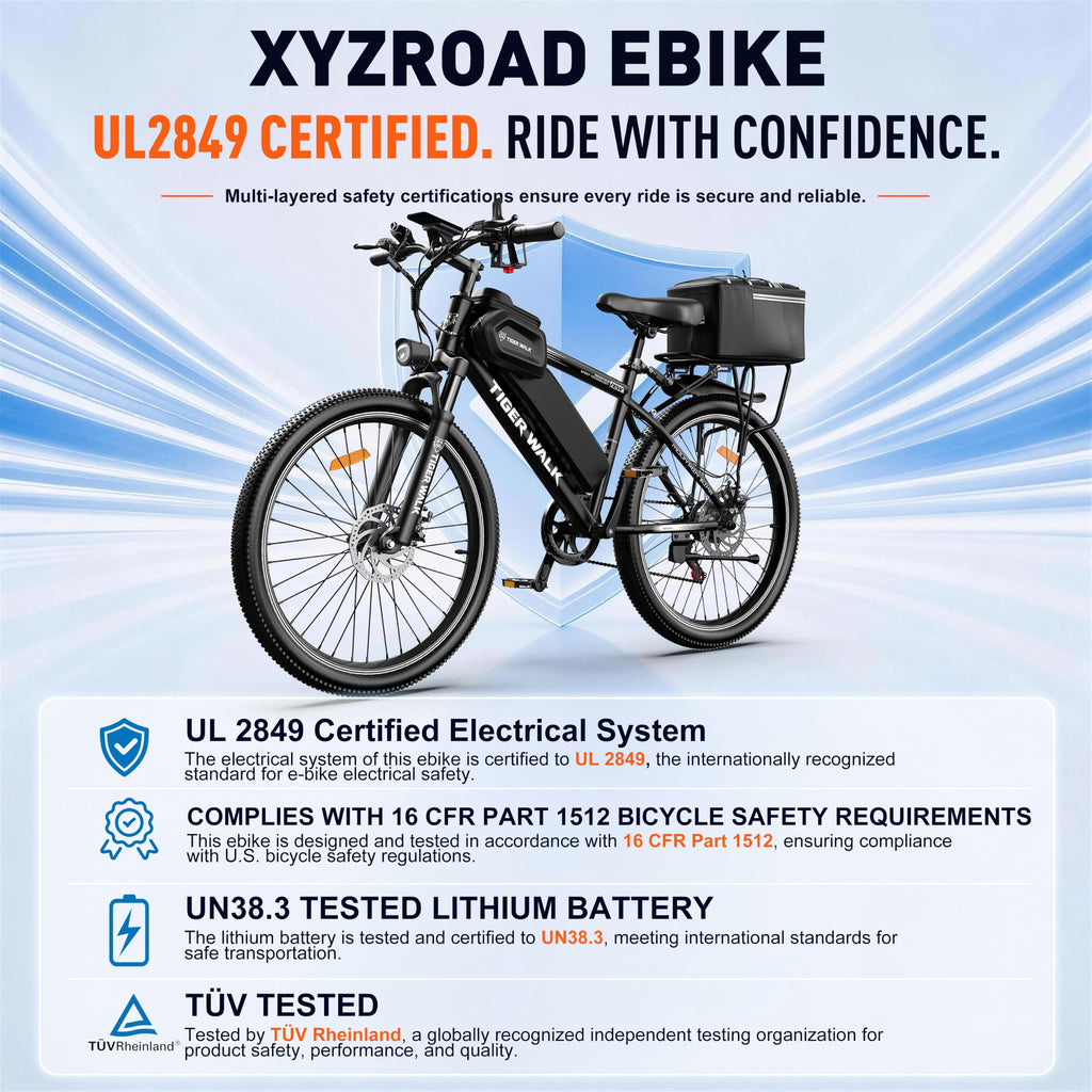 26" All-Terrain Electric Bike, 48V 10Ah Removable Battery, 7-Speed D4989
