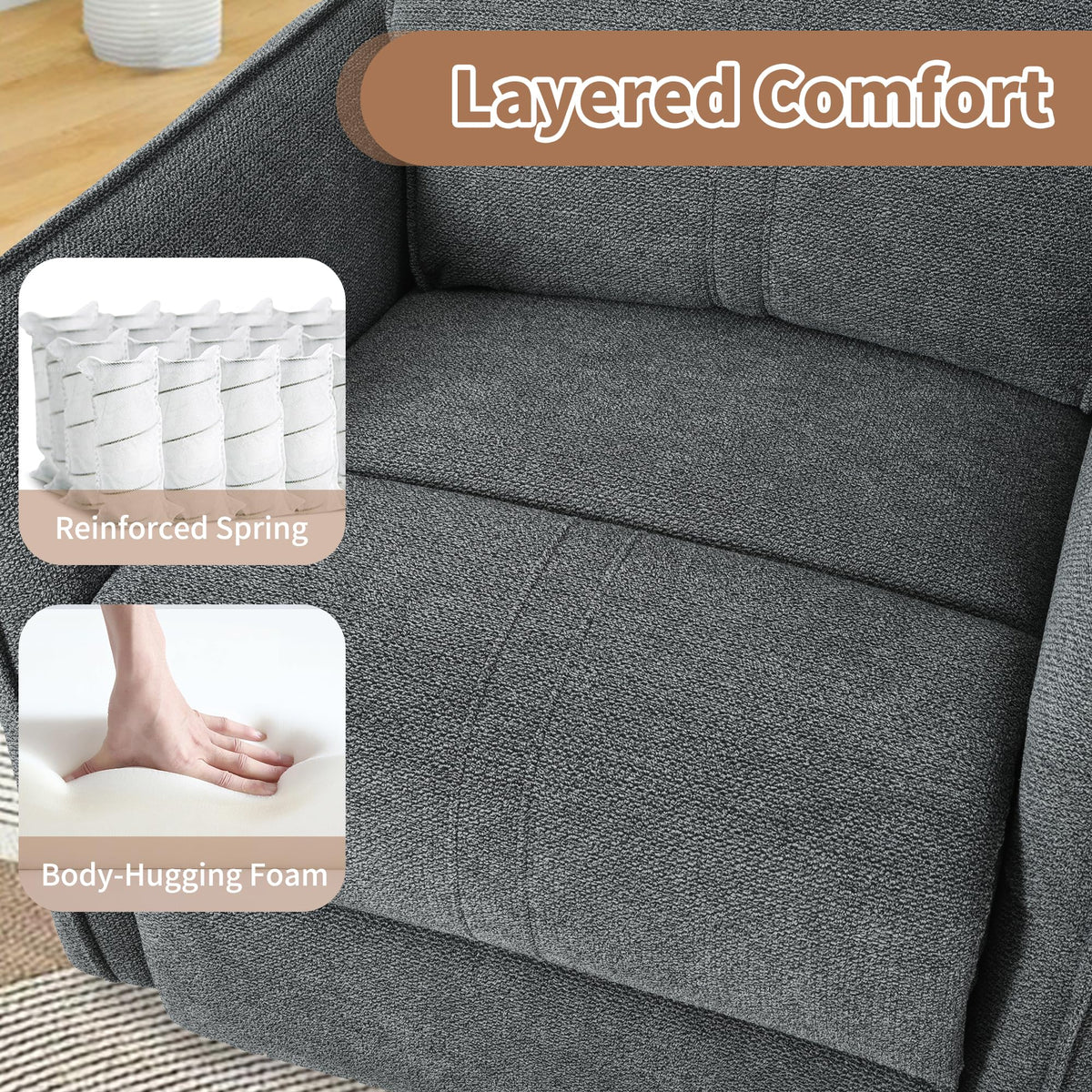 Power Swivel Rocker Recliner Chair Dark Gray A485