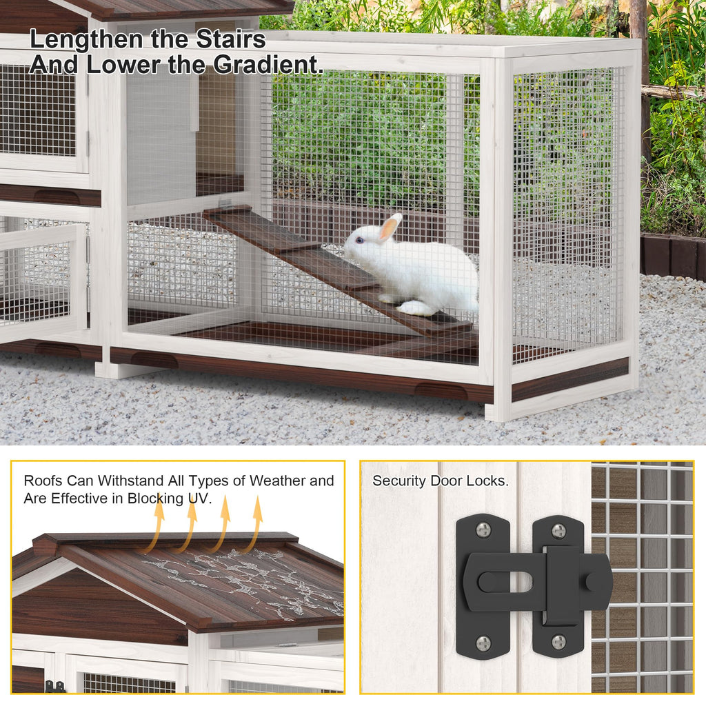 60" Wooden Rabbit Hutch I624