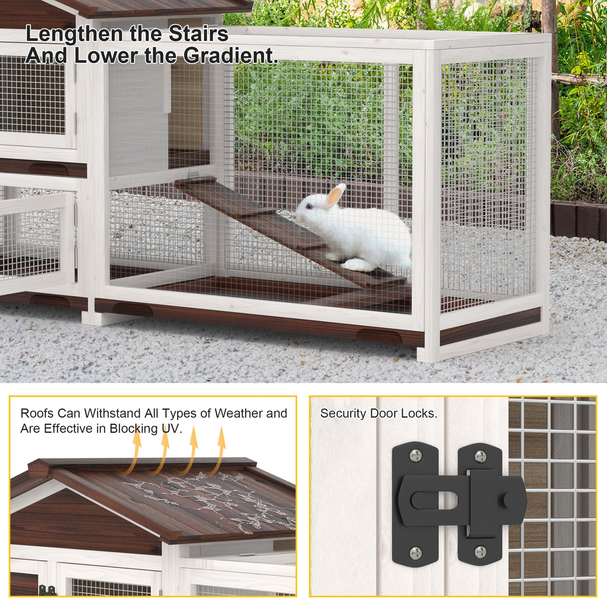60" Wooden Rabbit Hutch I624