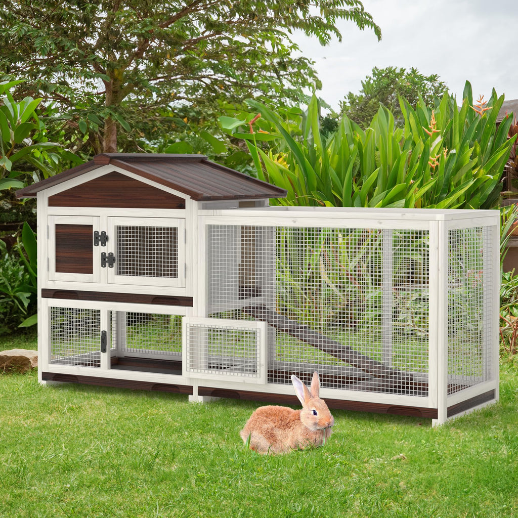 60" Wooden Rabbit Hutch I624