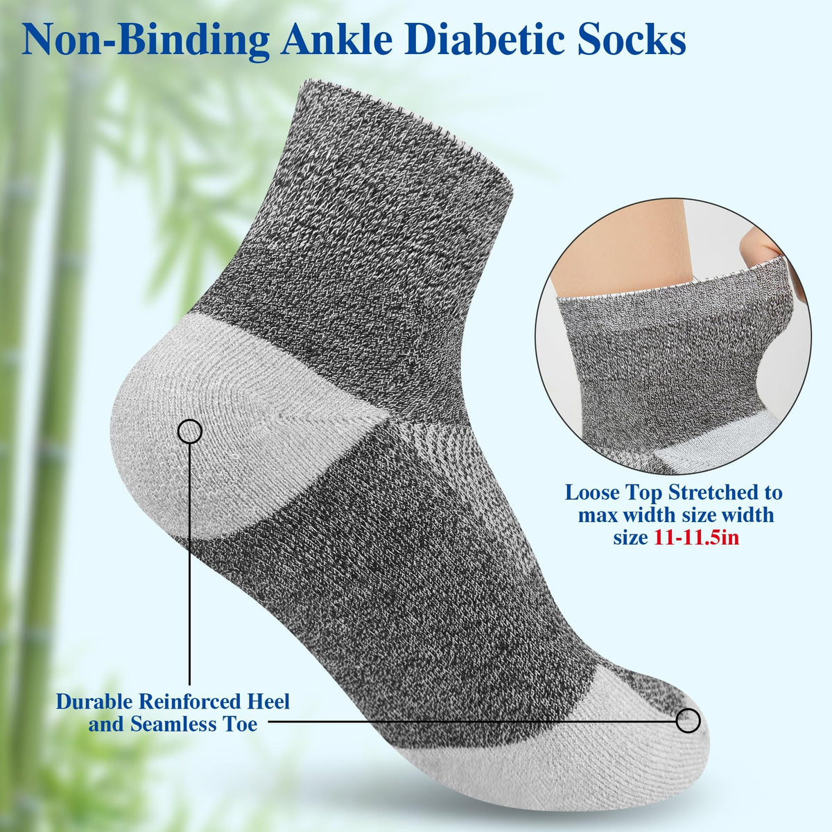 Diabetic Socks for Men, 10 Pairs Ankle & Low Cut Size 9-15 V1035