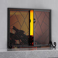 Hinged Fireplace Screen Iron Frame Fire Guard X765